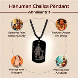 Lord Hanuman Chalisa Locket with Gada Micro-carved Tag Stainless Steel Hanuman Necklace